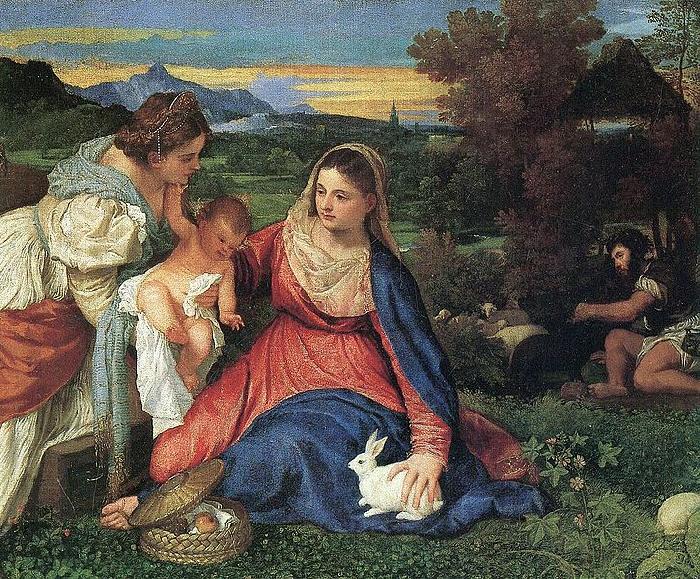 TIZIANO Vecellio Madonna with Rabbit France oil painting art